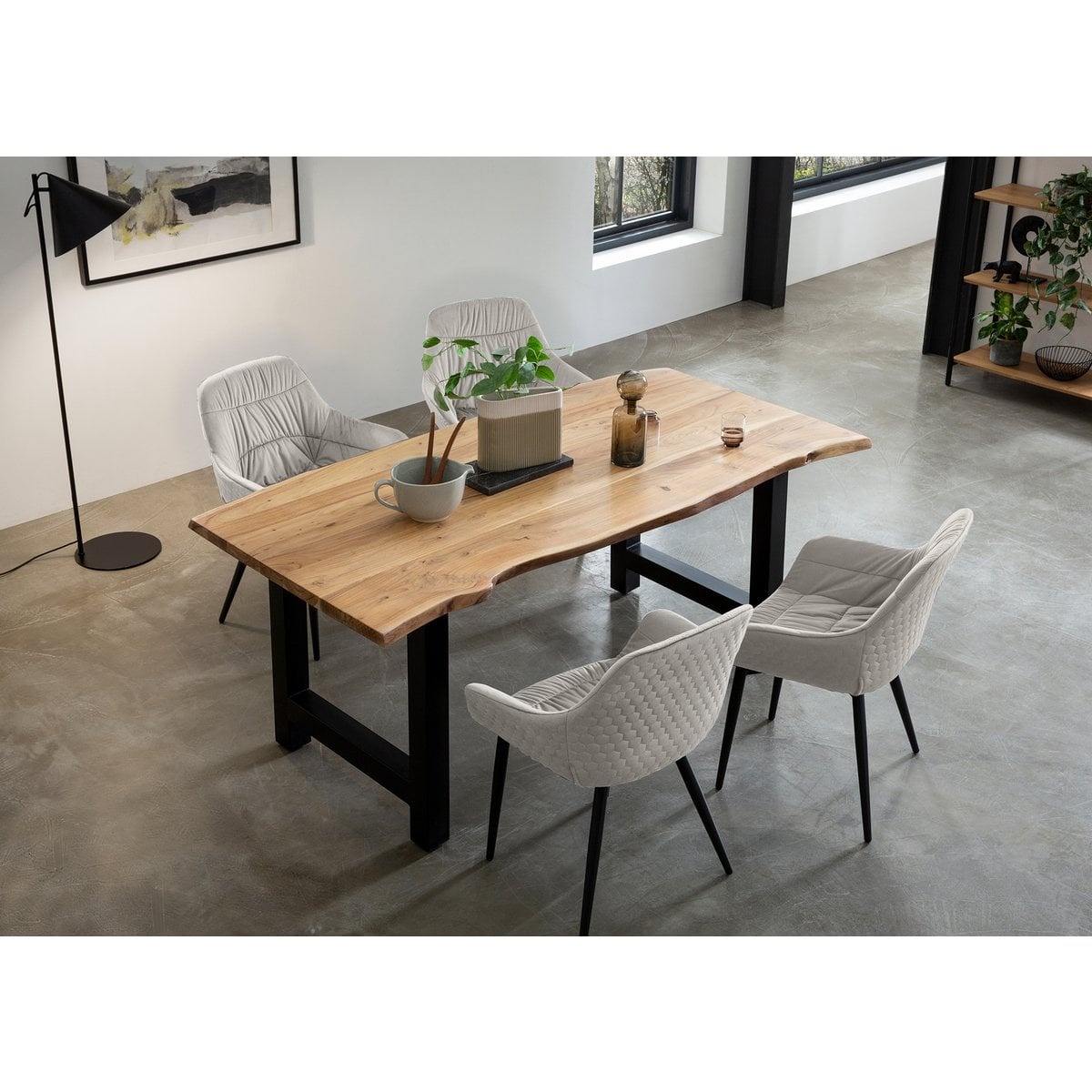 SalesFever Fauteuil met honingraatstiksel in crème fluweel