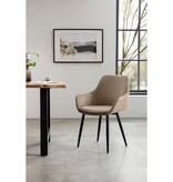 SalesFever Set van 2 corduroy fauteuils beige
