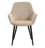 SalesFever Set van 2 corduroy fauteuils beige