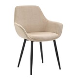 SalesFever Set van 2 corduroy fauteuils beige