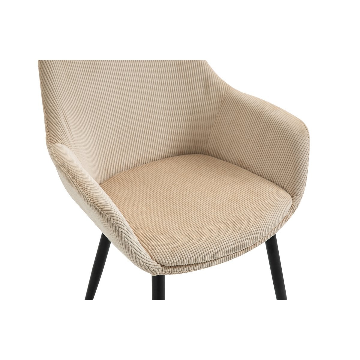 SalesFever Set van 2 corduroy fauteuils beige