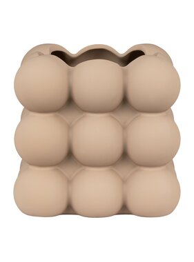 Bloempot - Bloempot in keramiek, bruin, 13,5x13,5x13 cm