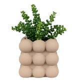 Bloempot - Bloempot in keramiek, bruin, 13,5x13,5x13 cm