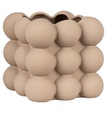 Bloempot - Bloempot in keramiek, bruin, 13,5x13,5x13 cm