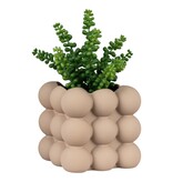 Bloempot - Bloempot in keramiek, bruin, 13,5x13,5x13 cm