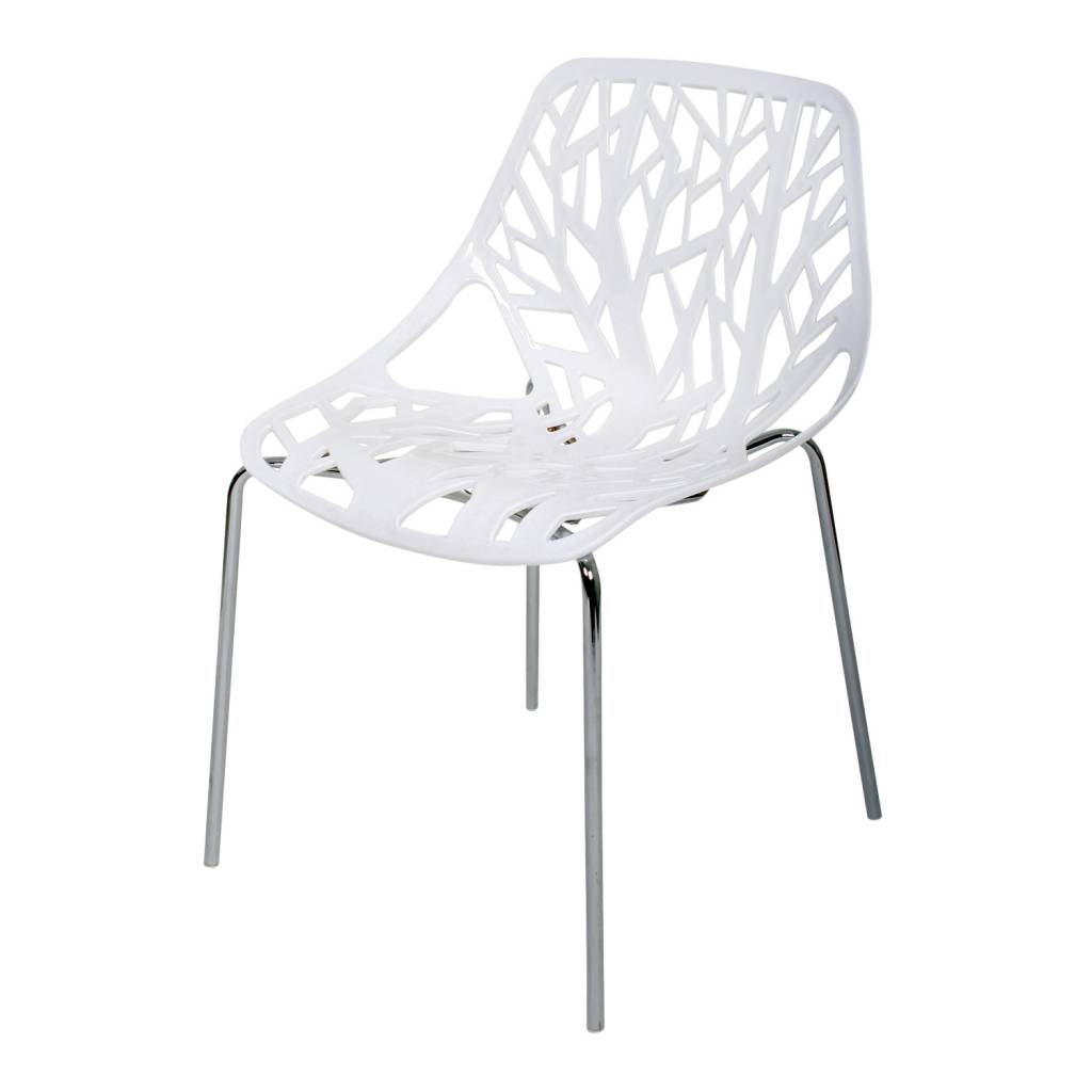 Butik eetkamerstoel of kantinestoel Forest Wit