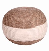 Butik retro wollen poef West Bruin