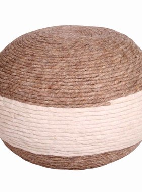 Butik retro wollen poef West Bruin