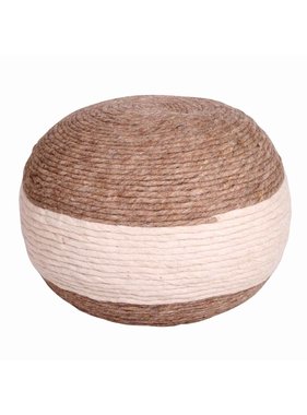 Butik retro wollen poef West Bruin