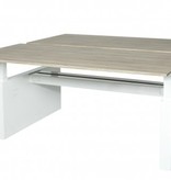 Icons duo werkplek, hoogte instelbaar (62-85cm) met 200x80cm 20mm melamine bladen en H-frame