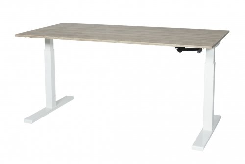 Icons T-poot bureau, zit-sta (62-118cm) hoogte verstelbaar dmv quick slinger met 160x80cm 20mm blad en frame