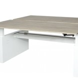 Icons duo werkplek, zit-sta (62-118cm) hoogte verstelbaar dmv quick slinger met 180x80cm 20mm bladen en frame