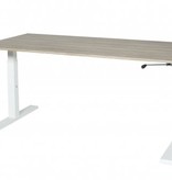Icons T-poot bureau, zit-zit (62-85cm) hoogte verstelbaar dmv slinger met 200x80cm 20mm blad en frame