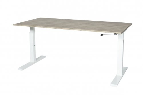 Icons T-poot bureau, zit-zit (62-85cm) hoogte verstelbaar dmv slinger met 200x80cm 20mm blad en frame