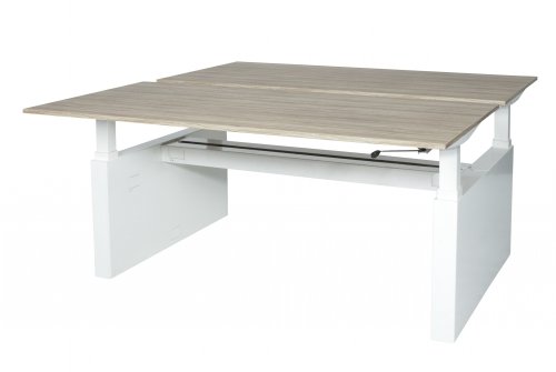 Icons duo werkplek, zit-zit (62-85cm) hoogte verstelbaar dmv slinger met 200x80cm 20mm bladen en en frame