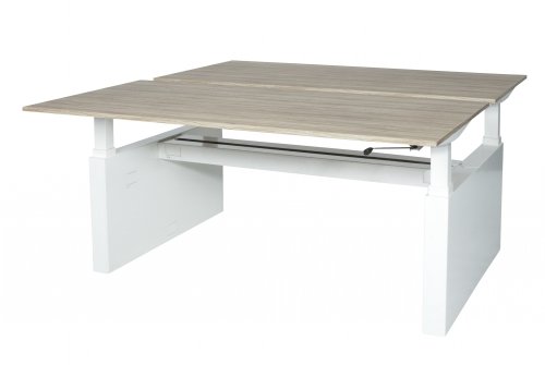 Schaffenburg Icons duo werkplek, zit-zit (62-85cm) hoogte verstelbaar dmv slinger met 200x80cm 20mm bladen en en frame