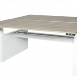 Icons duo werkplek, zit-sta (62-130cm) hoogte verstelbaar dmv elektromotor met 180x80cm 20mm bladen en H-frame
