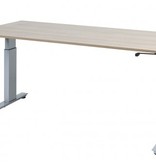 Avitus C-poot bureau, hoogte verstelbaar dmv slinger (62-85cm) met 120x80cm 20mm melamine blad en frame