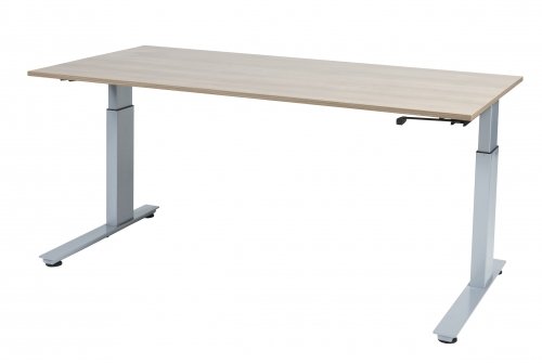 Avitus C-poot bureau, hoogte verstelbaar dmv slinger (62-85cm) met 180x90cm 20mm melamine blad en frame
