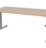 Avitus T-poot bureau, hoogte verstelbaar dmv slinger (62-85cm) met 160x80cm 20mm melamine blad en frame