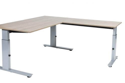 Avitus aanbouwtafel, hoogte verstelbaar dmv slinger (62-85cm) met 120x80 20mm melamine blad en e T-poot