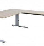 Avitus aanbouwtafel, hoogte instelbaar (62-85cm) met 120x80 20mm melamine blad en e T-poot
