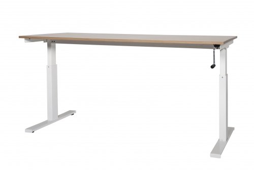 Romeo T-poot bureau, hoogte verstelbaar (62-85cm) dmv slinger met 180x90cm 20mm blad en frame
