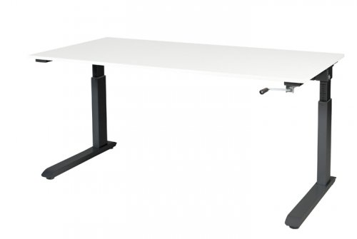 Schaffenburg Othello C-poot bureau, hoogte verstelbaar (62-85cm) dmv slinger met 160x80cm 20mm blad en frame