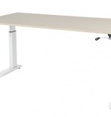 Othello C-poot bureau, hoogte verstelbaar (62-85cm) dmv slinger met 160x80cm 20mm blad en frame