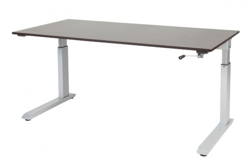 Othello C-poot bureau, hoogte verstelbaar (62-85cm) dmv slinger met 160x80cm 20mm blad en frame