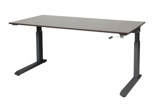 Othello C-poot bureau, hoogte verstelbaar (62-85cm) dmv slinger met 160x80cm 20mm blad en frame