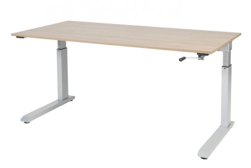 Othello C-poot bureau, hoogte verstelbaar (62-85cm) dmv slinger met 160x80cm 20mm blad en frame