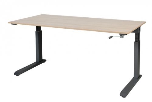 Othello C-poot bureau, hoogte verstelbaar (62-85cm) dmv slinger met 160x80cm 20mm blad en frame