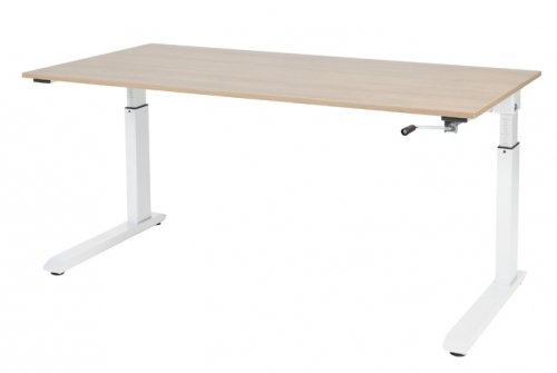 Othello C-poot bureau, hoogte verstelbaar (62-85cm) dmv slinger met 160x80cm 20mm blad en frame