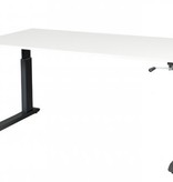 Othello C-poot bureau, hoogte verstelbaar (62-85cm) dmv slinger met 160x80cm 20mm blad en frame