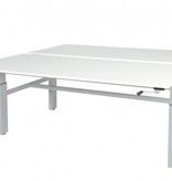 Othello Duo werkplek, hoogte verstelbaar (62-85cm) dmv slinger met 160x80/80cm 20mm bladen en H-frame