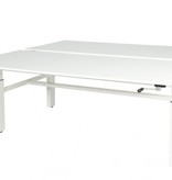 Othello Duo werkplek, hoogte verstelbaar (62-85cm) dmv slinger met 160x80/80cm 20mm bladen en H-frame
