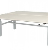 Othello Duo werkplek, hoogte verstelbaar (62-85cm) dmv slinger met 160x80/80cm 20mm bladen en H-frame