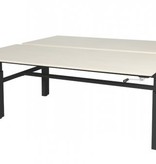 Othello Duo werkplek, hoogte verstelbaar (62-85cm) dmv slinger met 160x80/80cm 20mm bladen en H-frame