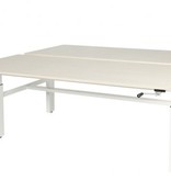 Othello Duo werkplek, hoogte verstelbaar (62-85cm) dmv slinger met 160x80/80cm 20mm bladen en H-frame