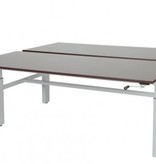 Othello Duo werkplek, hoogte verstelbaar (62-85cm) dmv slinger met 160x80/80cm 20mm bladen en H-frame
