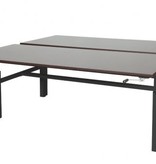 Othello Duo werkplek, hoogte verstelbaar (62-85cm) dmv slinger met 160x80/80cm 20mm bladen en H-frame