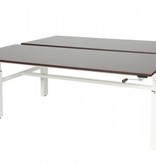 Othello Duo werkplek, hoogte verstelbaar (62-85cm) dmv slinger met 160x80/80cm 20mm bladen en H-frame