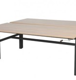 Othello Duo werkplek, hoogte verstelbaar (62-85cm) dmv slinger met 160x80/80cm 20mm bladen en H-frame