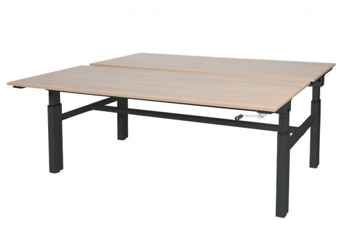 Schaffenburg Othello Duo werkplek, hoogte verstelbaar (62-85cm) dmv slinger met 160x80/80cm 20mm bladen en H-frame