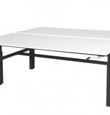 Othello Duo werkplek, hoogte verstelbaar (62-85cm) dmv slinger met 160x80/80cm 20mm bladen en H-frame