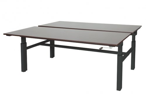 Othello Duo werkplek, hoogte verstelbaar (62-85cm) dmv slinger met 180x80/80cm 20mm bladen en H-frame