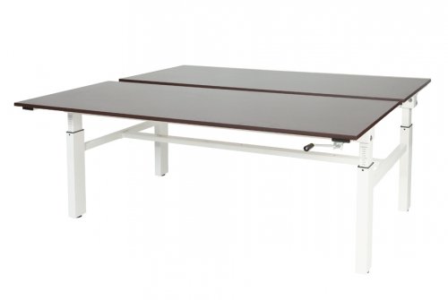 Schaffenburg Othello Duo werkplek, hoogte verstelbaar (62-85cm) dmv slinger met 180x80/80cm 20mm bladen en H-frame