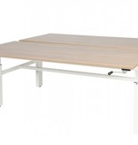 Schaffenburg Othello Duo werkplek, hoogte verstelbaar (62-85cm) dmv slinger met 180x80/80cm 20mm bladen en H-frame