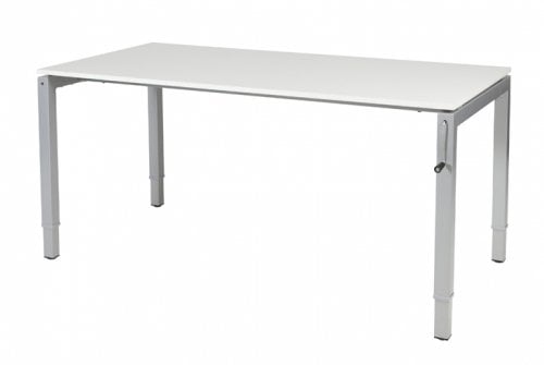 Cubeo 4-poot bureau, hoogte verstelbaar (62-97cm) dmv slinger met 160x80cm 20mm blad en frame